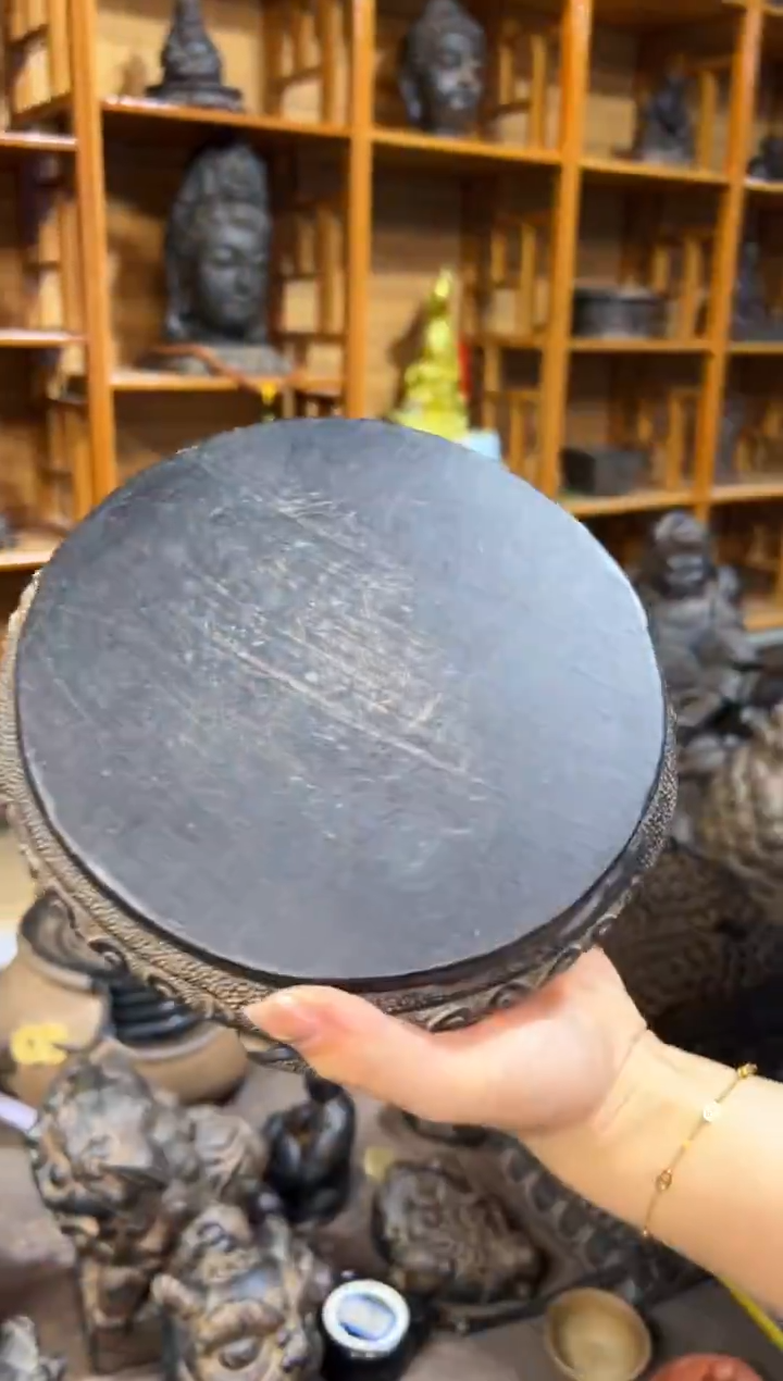 陶土【火山泥】素面万寿藤圆小底座