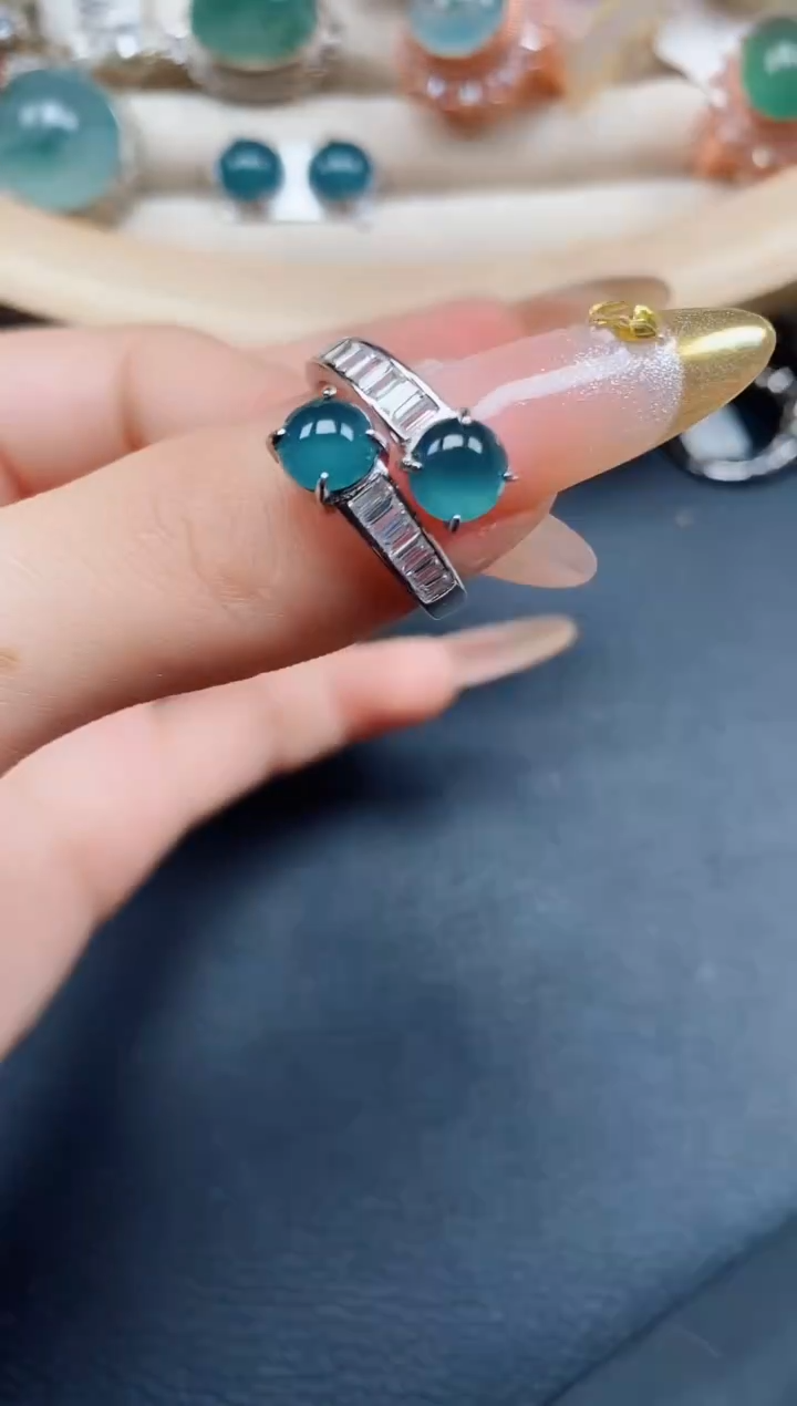 【闪购商品】翡翠戒指银S925镶嵌翡翠