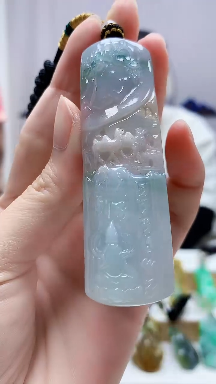 未镶嵌定制翡翠4898zm-毛货丝绸之路佛观天下167