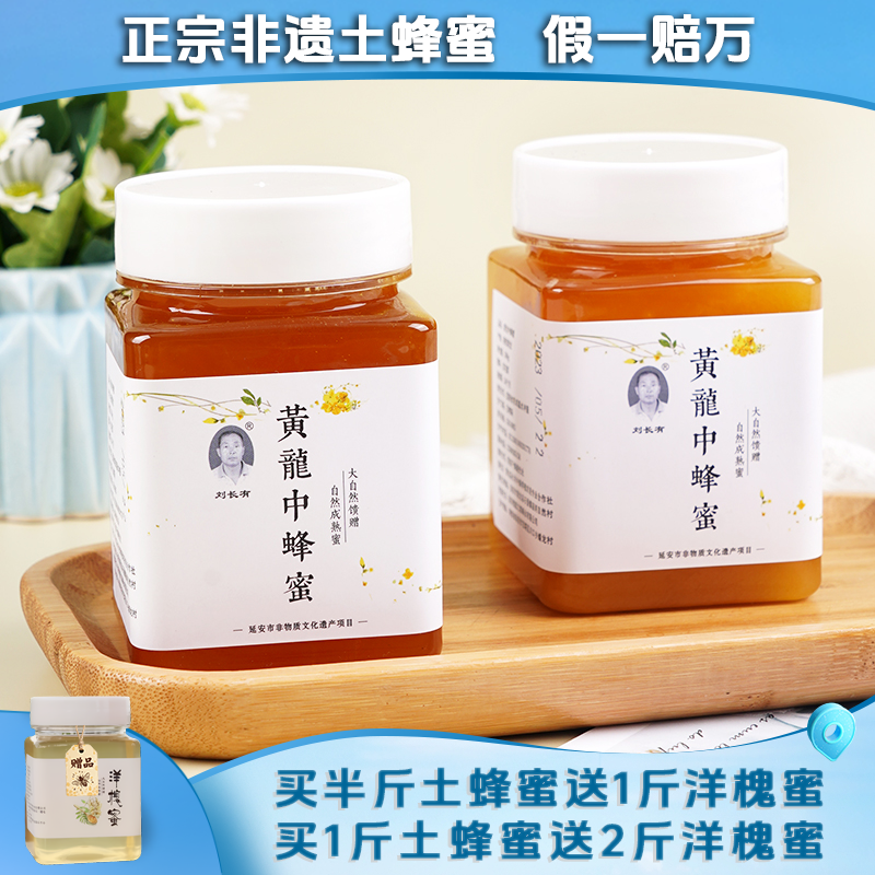 刘长有延安黄龙中蜂蜜结晶蜜成熟土蜂蜜百花蜜新蜜天然纯蜂蜜