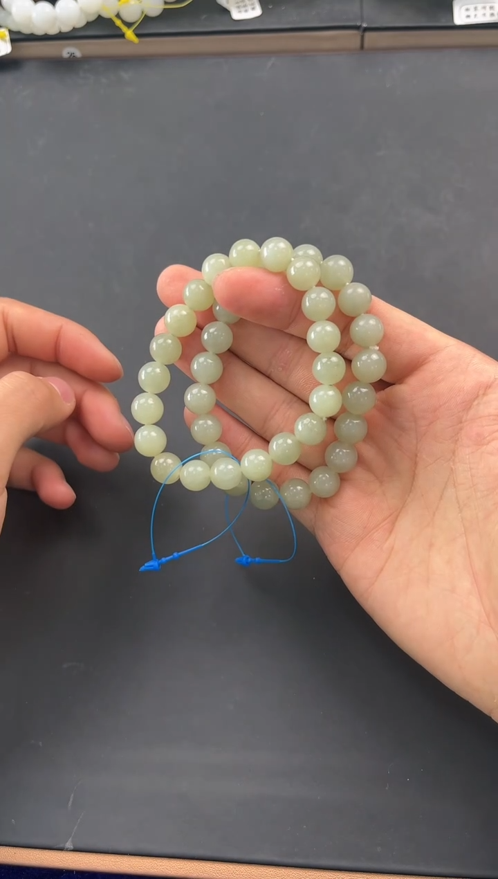 未镶嵌手串和田玉且末青白手串卡10微色差多样性拍一发一 纹