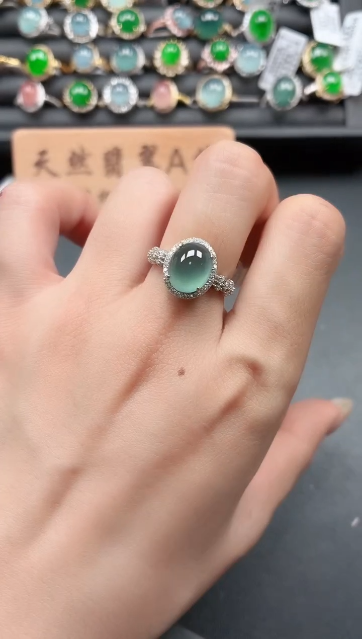 银S925镶嵌戒指翡翠1111