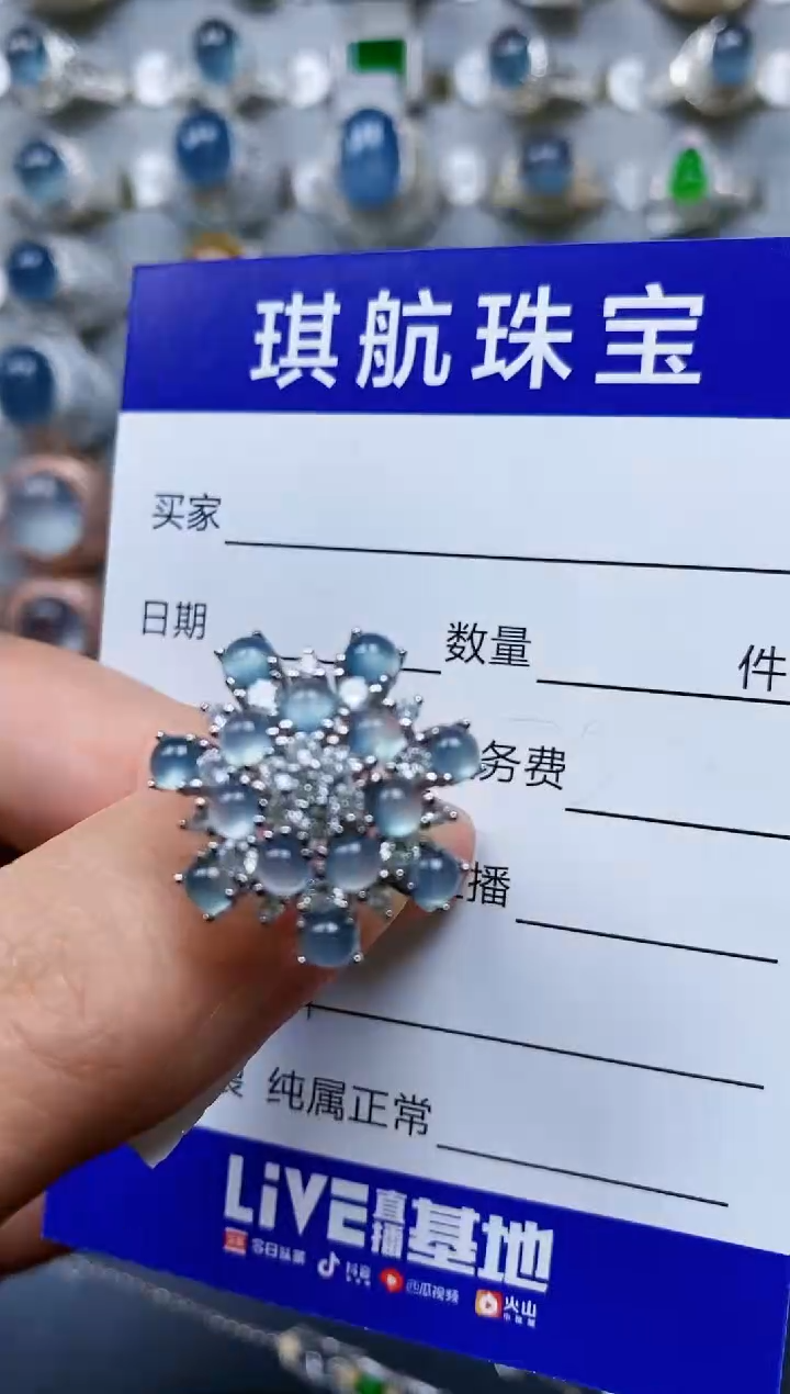 【闪购商品】翡翠戒指银S925镶嵌0207