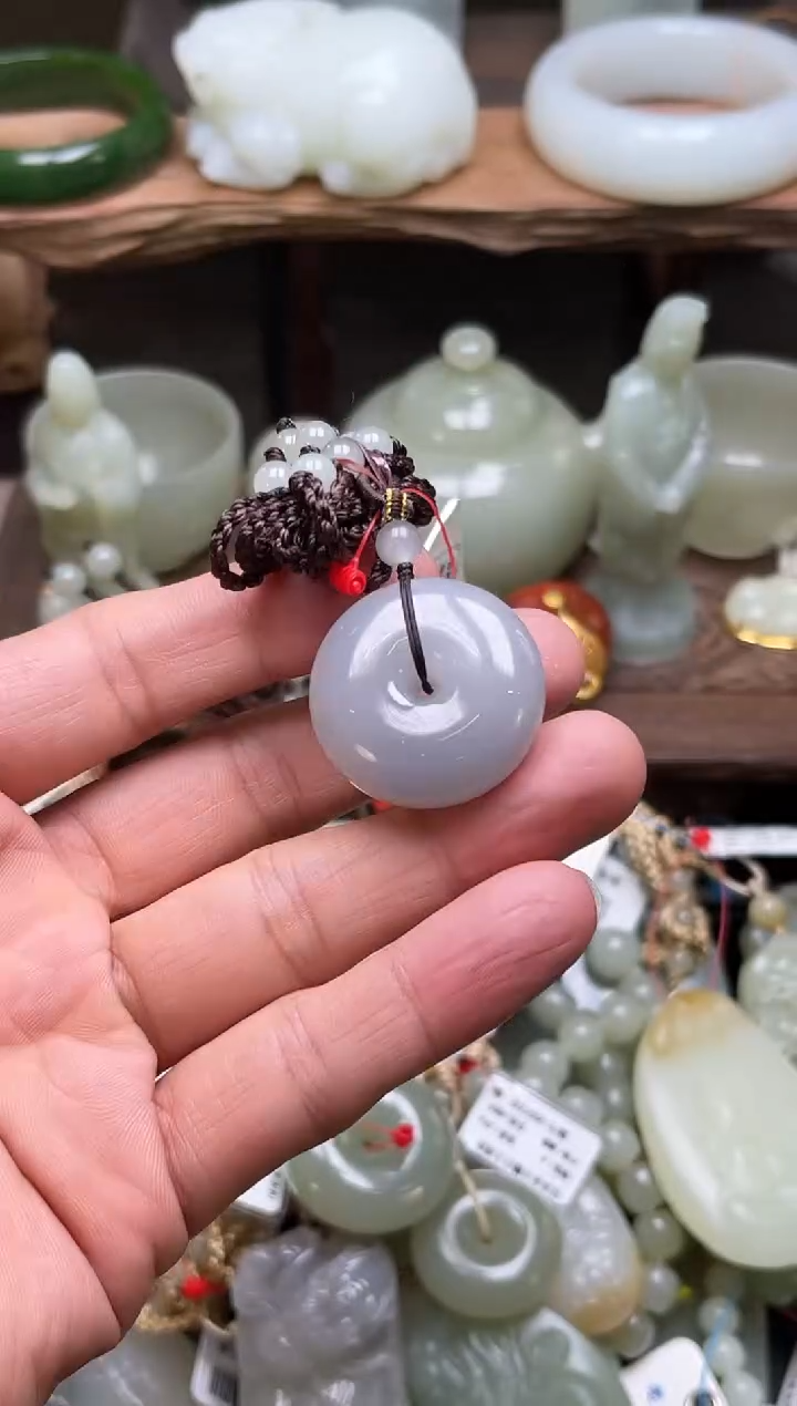 【闪购商品】和田玉吊坠未镶嵌青海烟紫 平安扣9003349