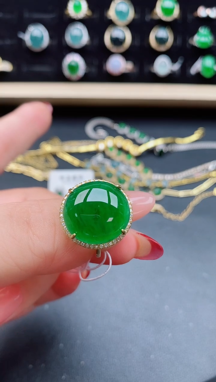 【闪购商品】翡翠戒指银S925镶嵌080550