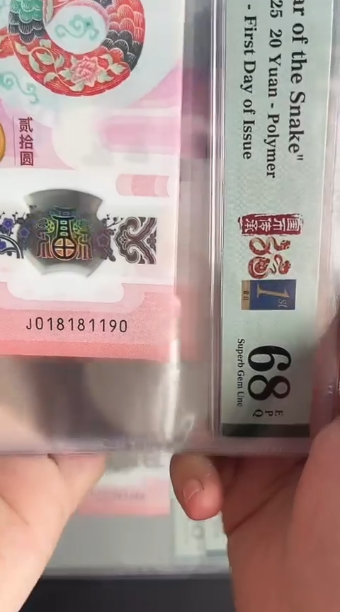 【闪购商品】塑料蛇钞单张018181190PMG68分