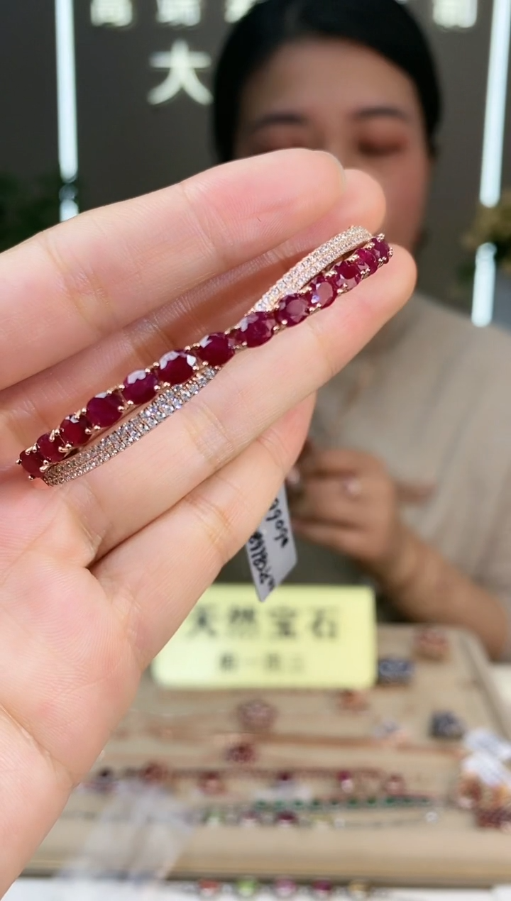 【闪购商品】红宝石手镯银S925镶嵌手镯