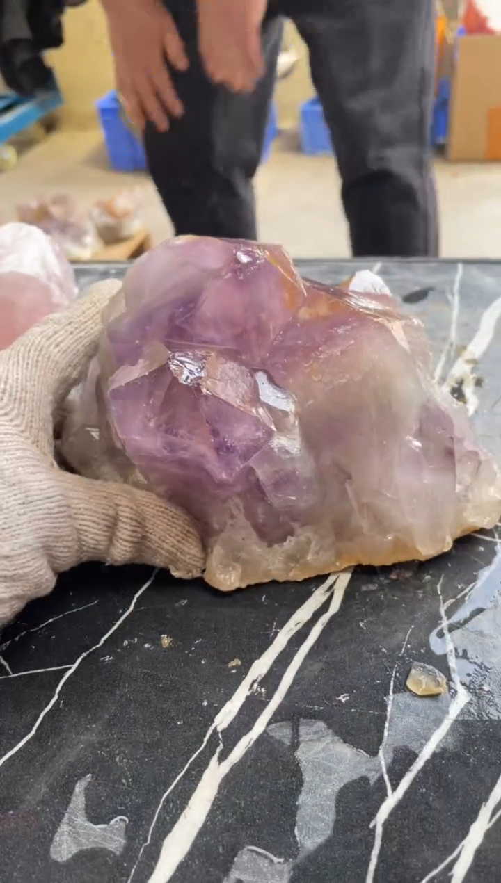 【闪购商品】紫晶原石未镶嵌天然紫水晶原石摆件拍2单99发1