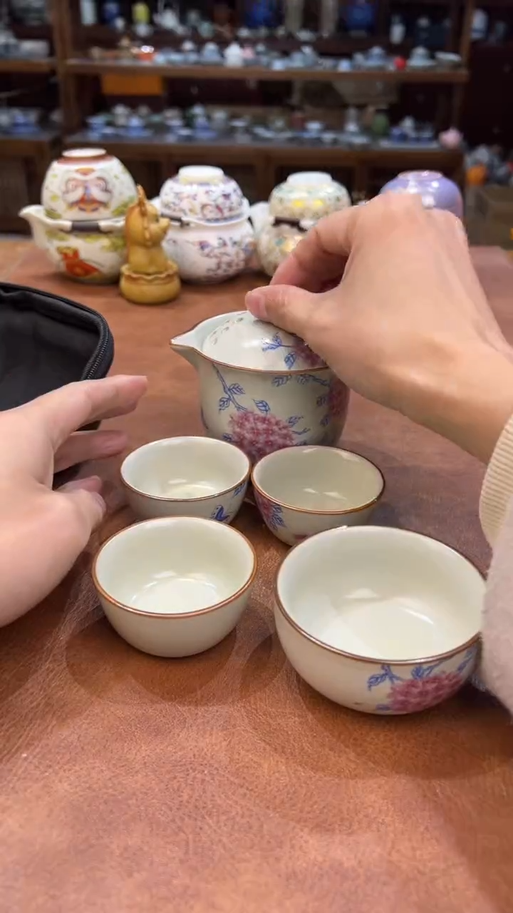 真的很便宜会开片的旅行茶具