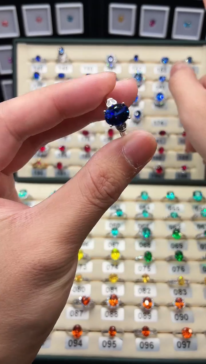 戒指蓝宝石银S925镶嵌1299