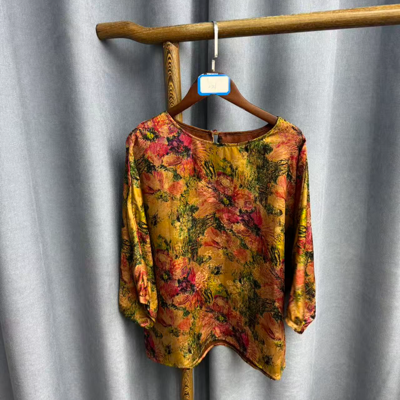 新款时尚休闲香云纱圆领上衣Z586