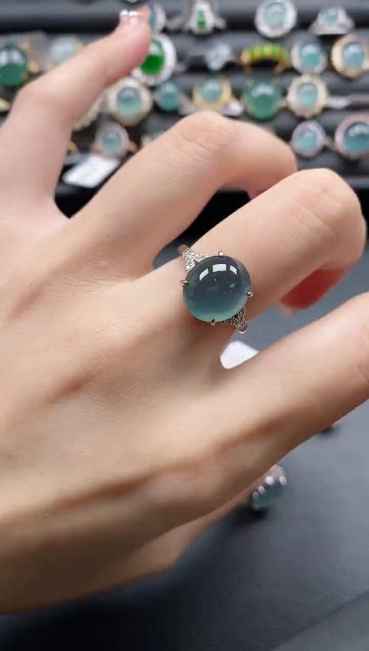 【闪购商品】翡翠戒指银S925镶嵌1111