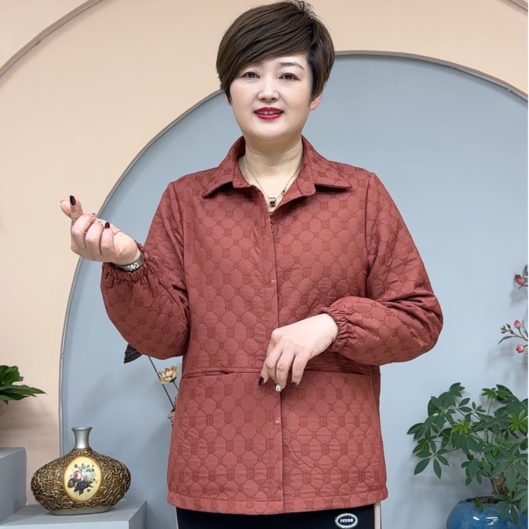7019女装外套大码妈妈装薄款时尚休闲宽松轻薄遮肉显瘦翻领