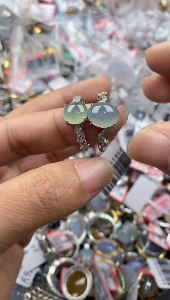 银S925镶嵌戒指翡翠222                  7