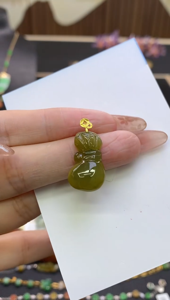 【闪购商品】翡翠颈饰18K金镶嵌净货11835