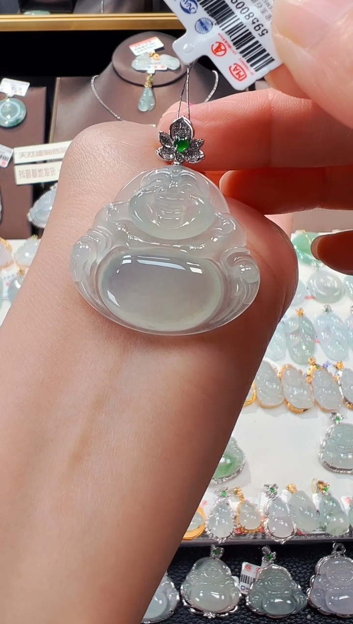 【闪购商品】翡翠吊坠(不含链)18K金镶嵌佛公吊坠907