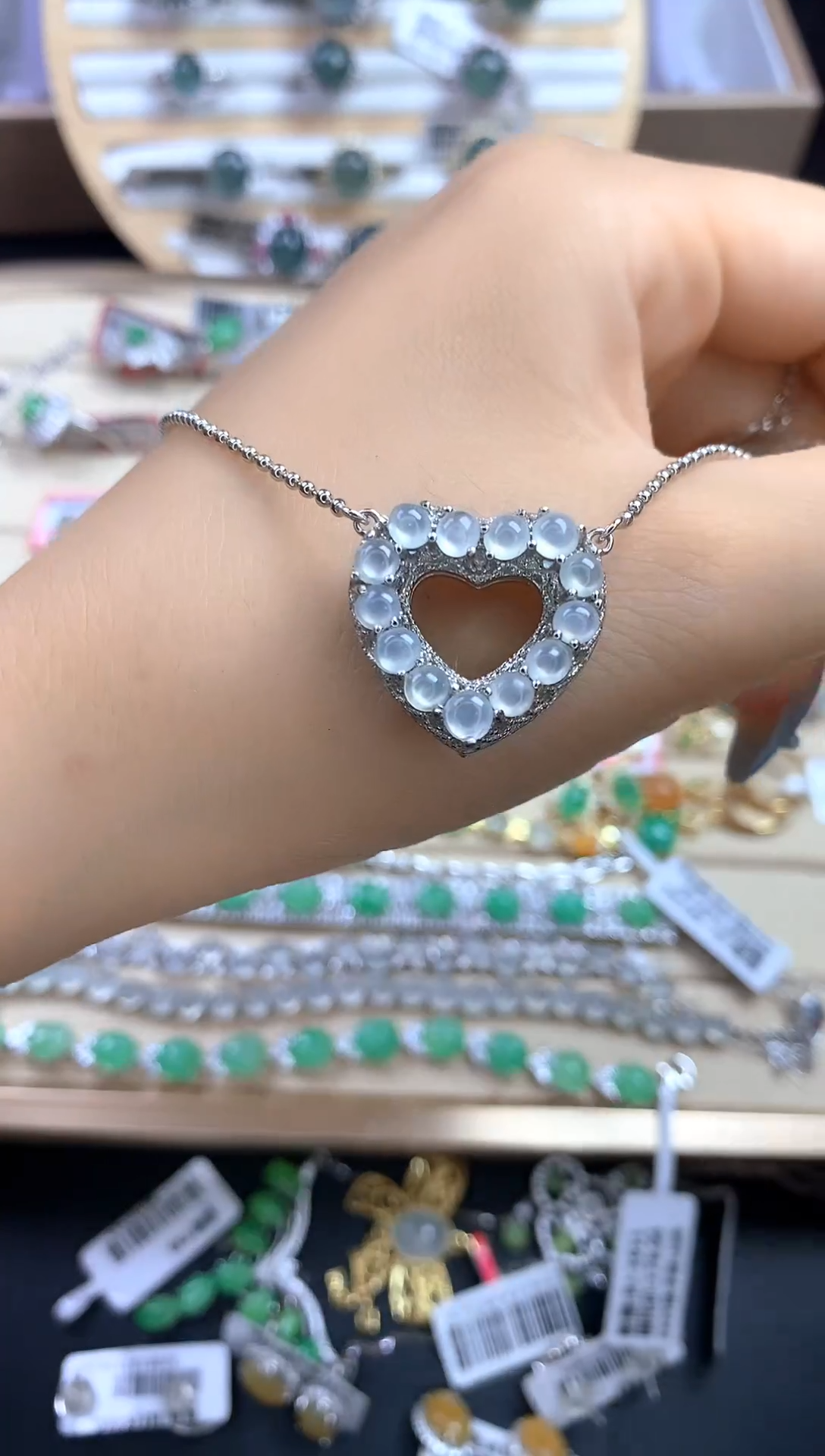 翡翠戒指银S925镶嵌翡翠 蛋面 银S925镶嵌