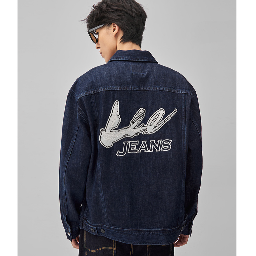 Lee商场1299男装刺绣牛仔夹克休闲宽松LMT006918101291A05266孤品