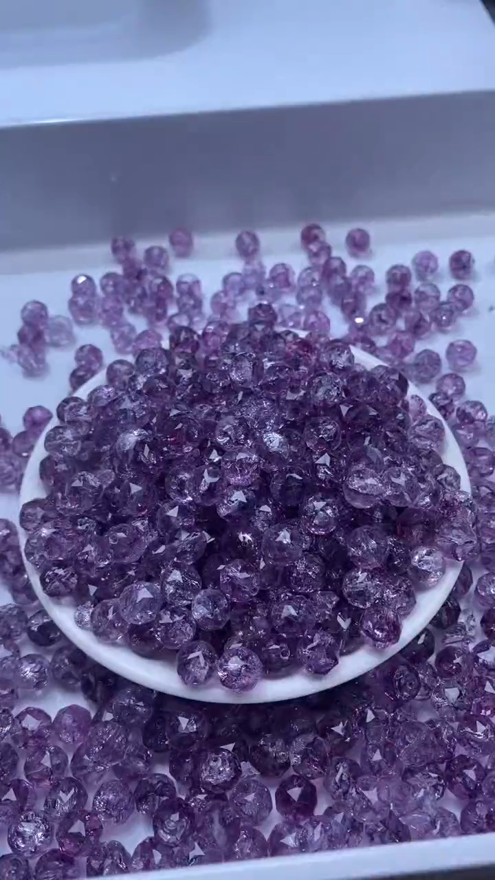 颈饰未镶嵌水晶w3223紫碧玺切面10mm*10颗