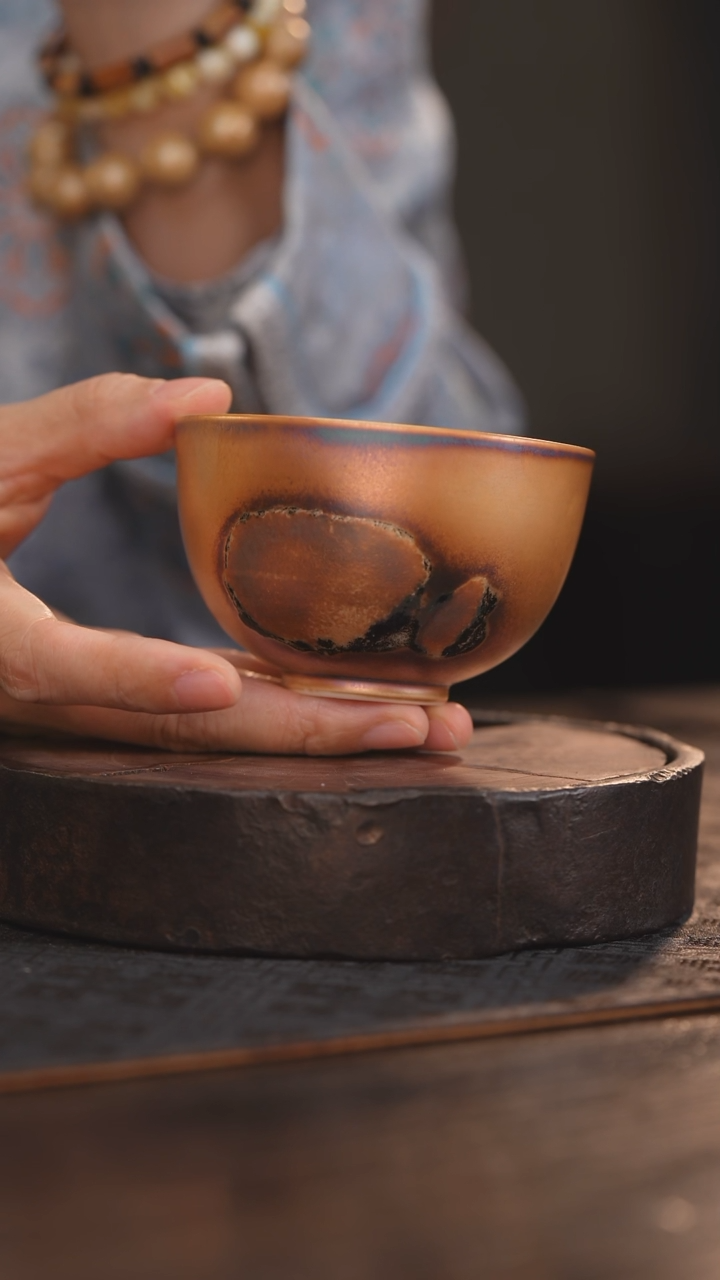 【闪购商品】杯95柴房陶瓷丨金红落灰单杯