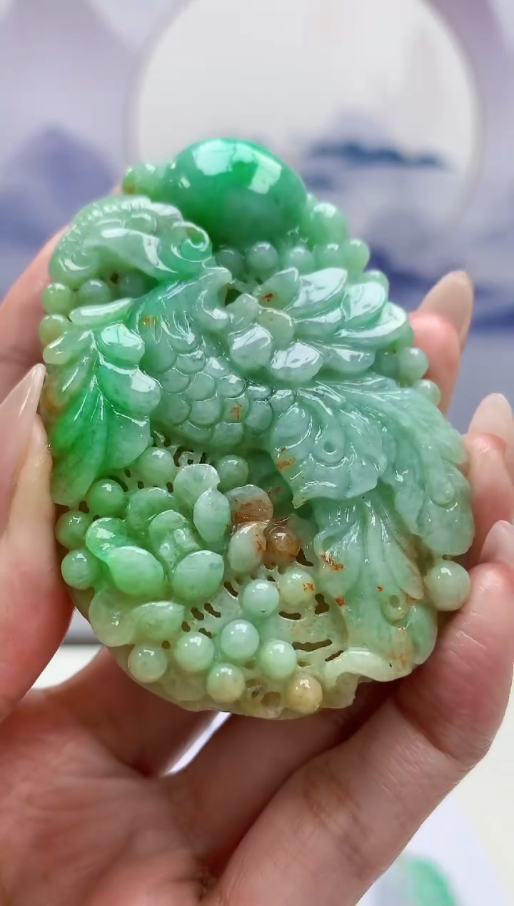 【闪购商品】定制翡翠未镶嵌0405MM-毛货挂件103