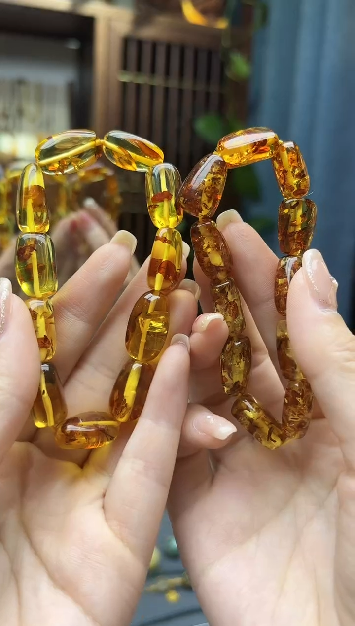 裸石琥珀未镶嵌琥珀随型手串GZS多样性发其一