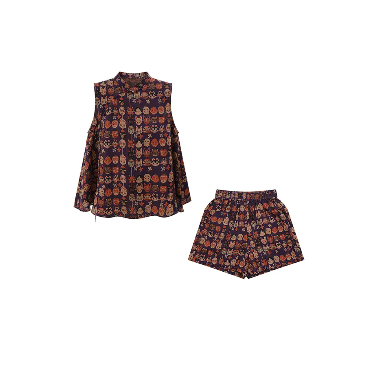 【百变脸谱】25年夏季国潮风时尚休闲百搭定制款马甲+裤子