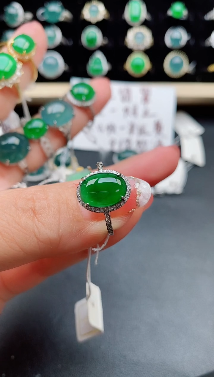 【闪购商品】翡翠戒指银S925镶嵌508050