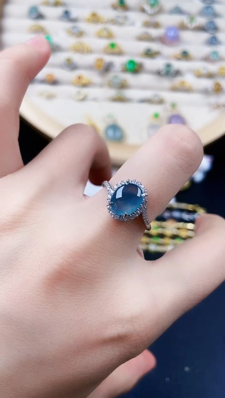 【闪购商品】翡翠戒指银S925镶嵌22555551