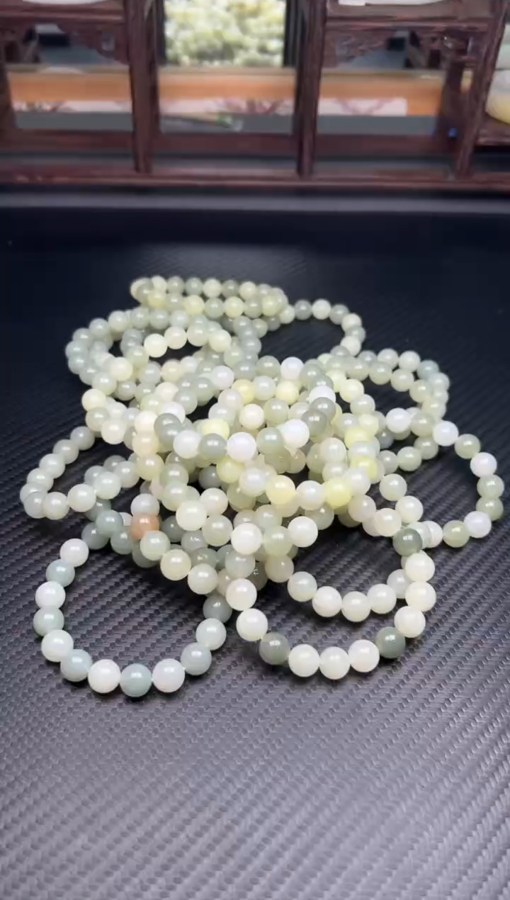 未镶嵌手串和田玉且末微色差近矿卡10多样性发货拍一发一LJ