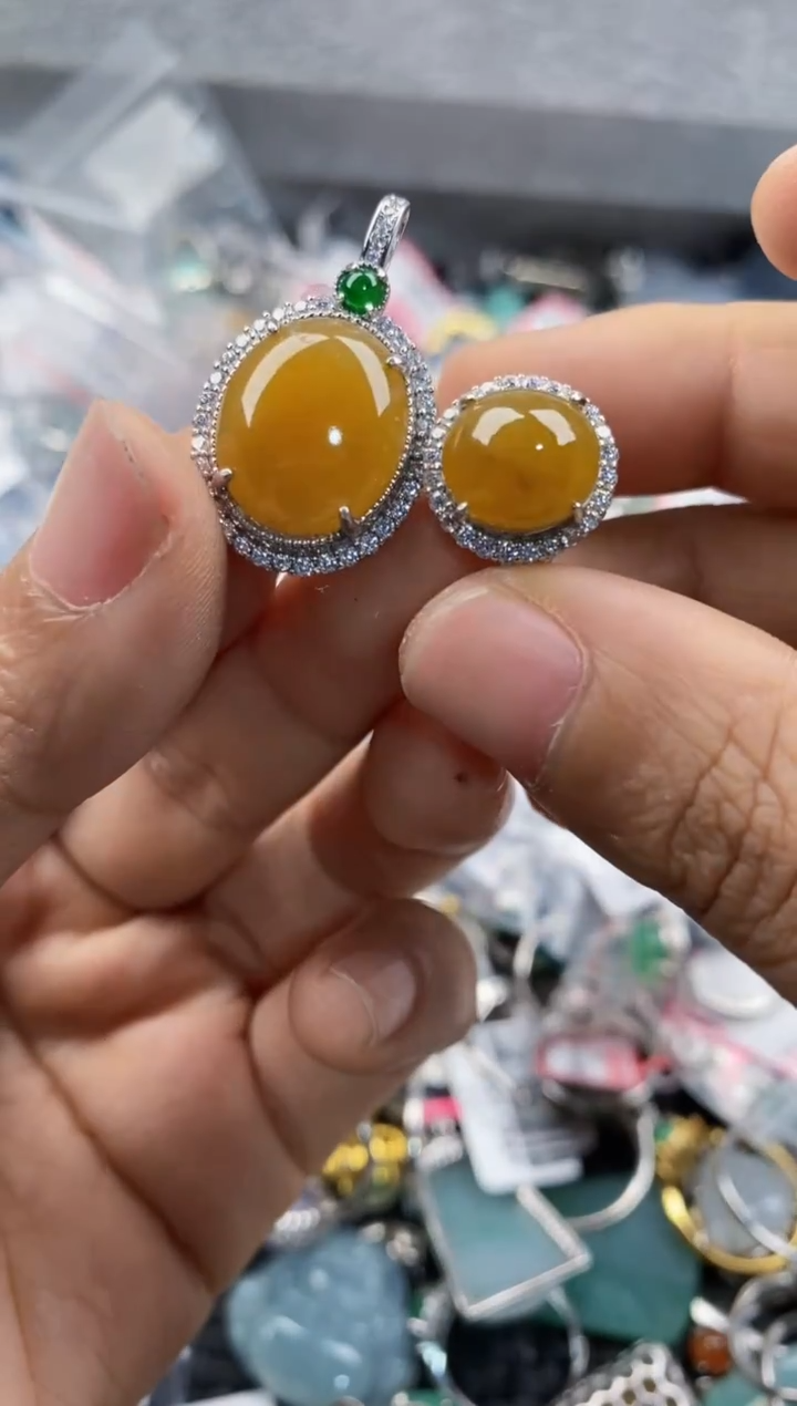 银S925镶嵌戒指翡翠555      6