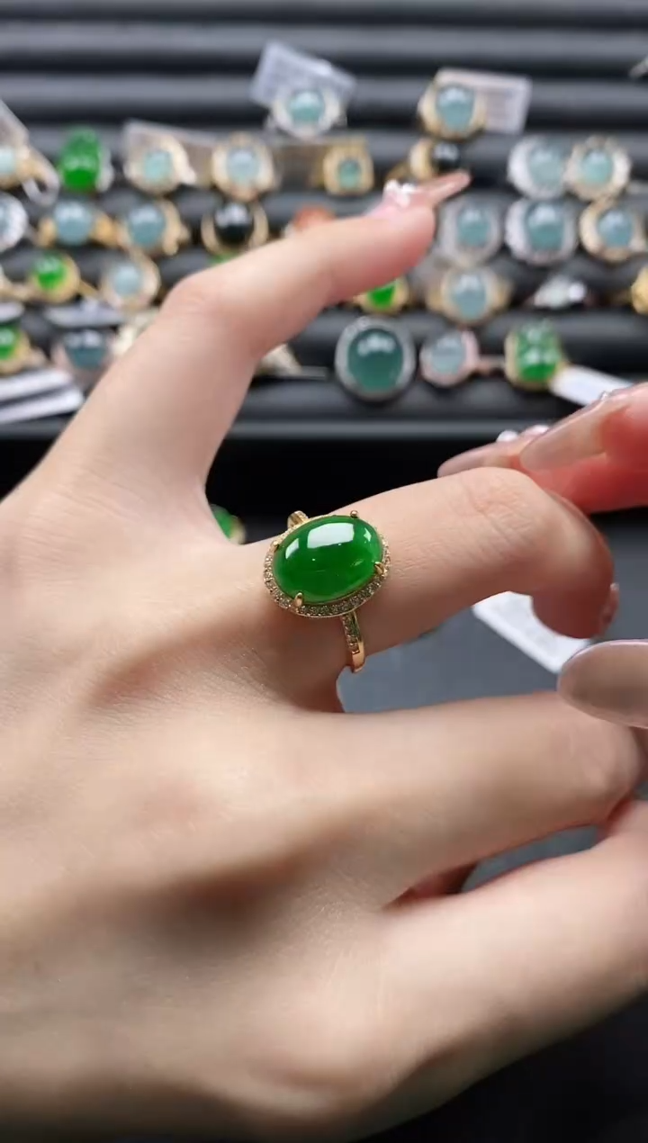 【闪购商品】翡翠戒指银S925镶嵌1111