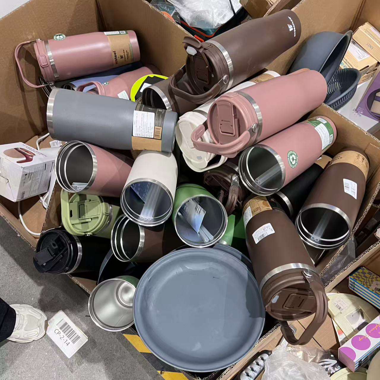 微瑕无盖*混色大容量水杯*介意勿拍