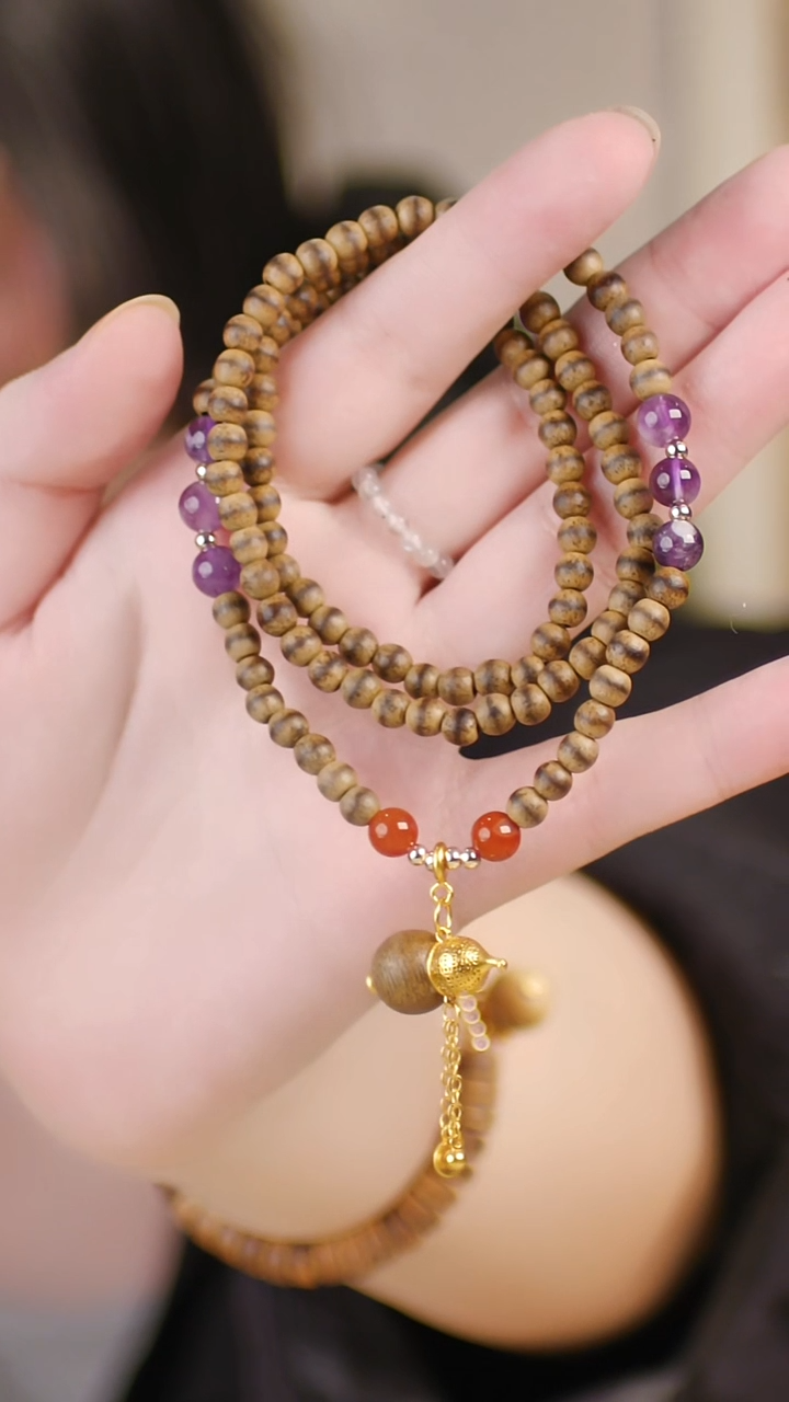 未镶嵌手串水晶（文莱奇楠0.5项链+葫芦吊坠）