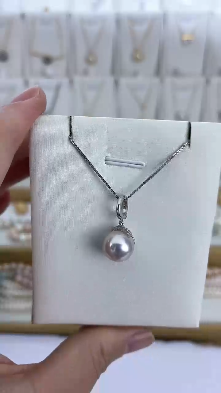 【闪购商品】淡水珍珠颈饰未镶嵌16天然极光珍珠樱花粉睫毛款