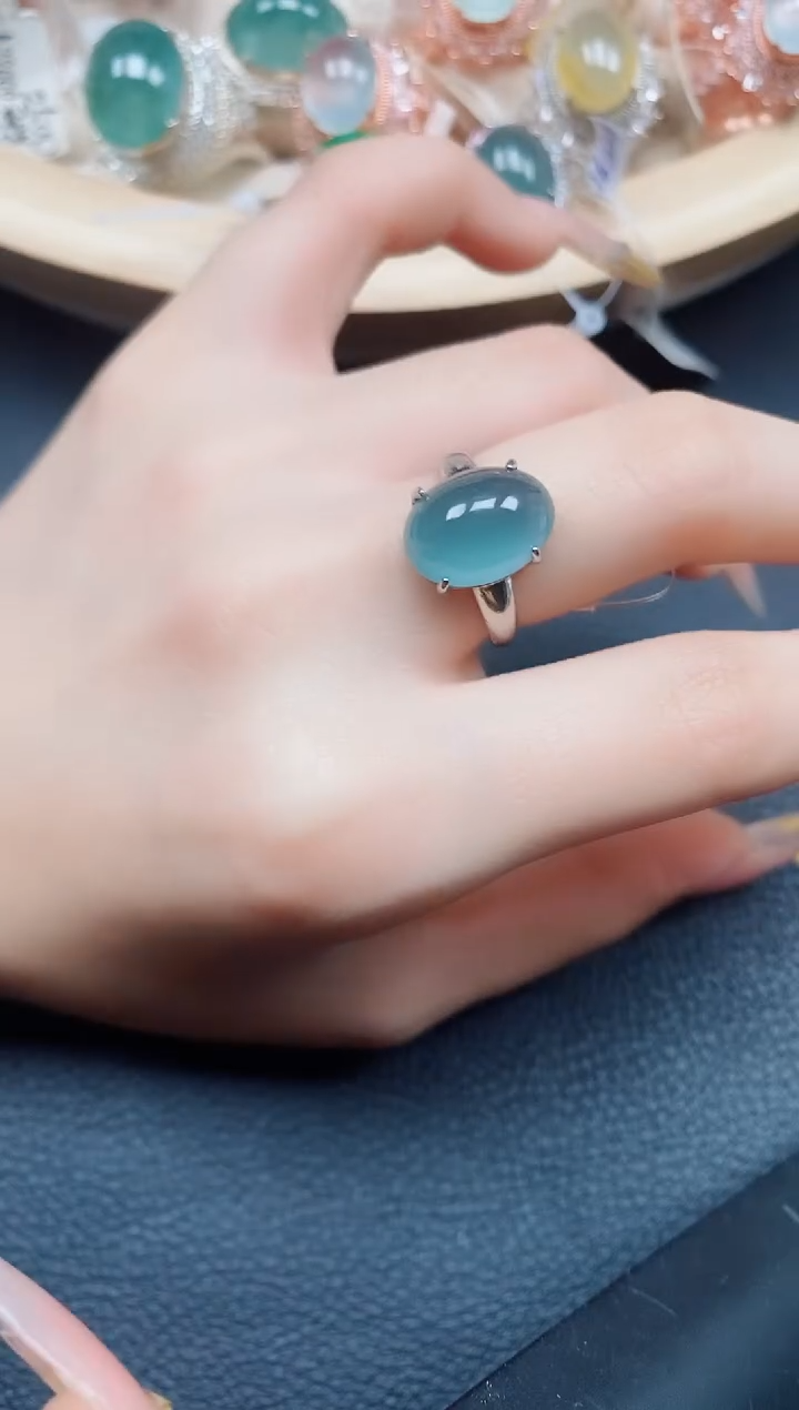 【闪购商品】翡翠戒指银S925镶嵌翡翠
