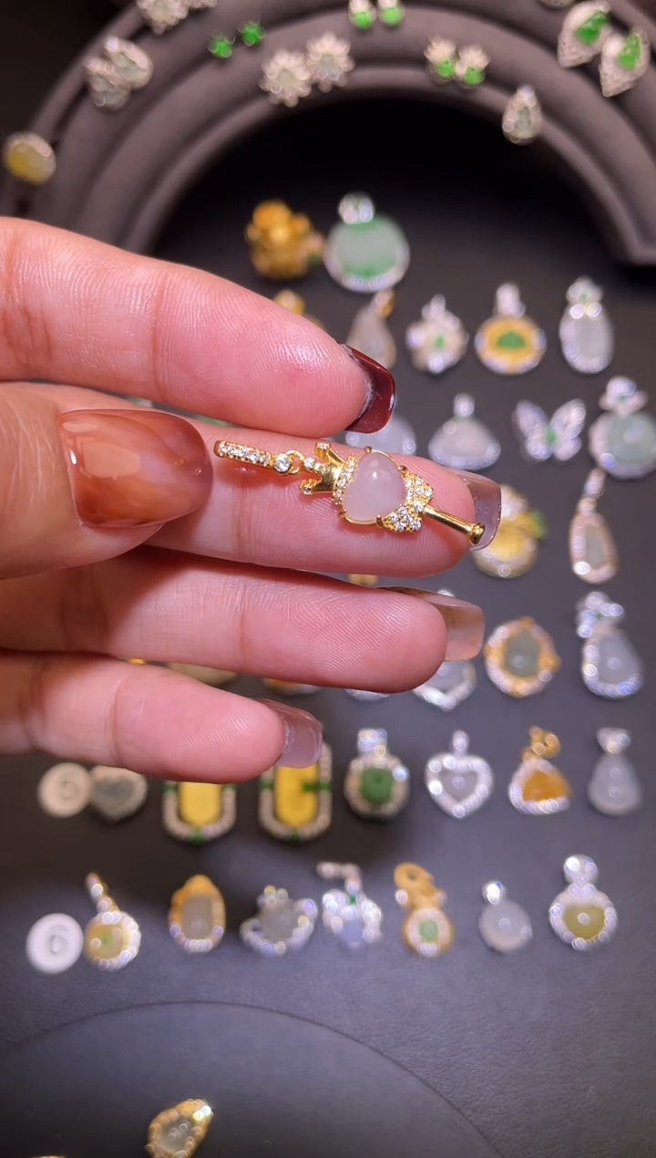 吊坠(不含链)银S925镶嵌翡翠1