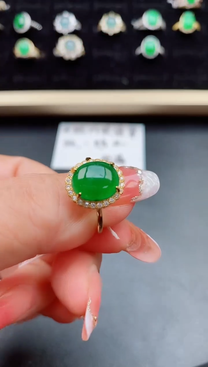 【闪购商品】翡翠戒指银S925镶嵌850800