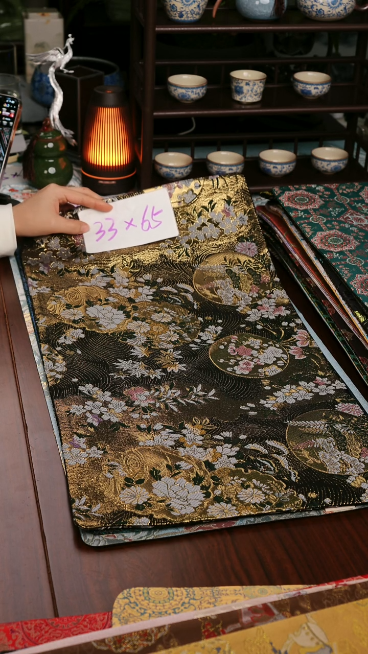 【西阵织繁华团双面】中国风干泡织锦茶席33*65