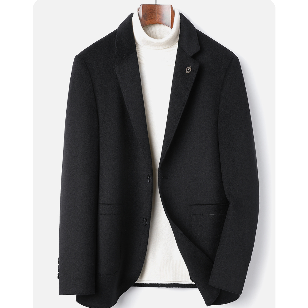 2025年秋冬单排10山羊绒短款可拆卸内胆西装8866