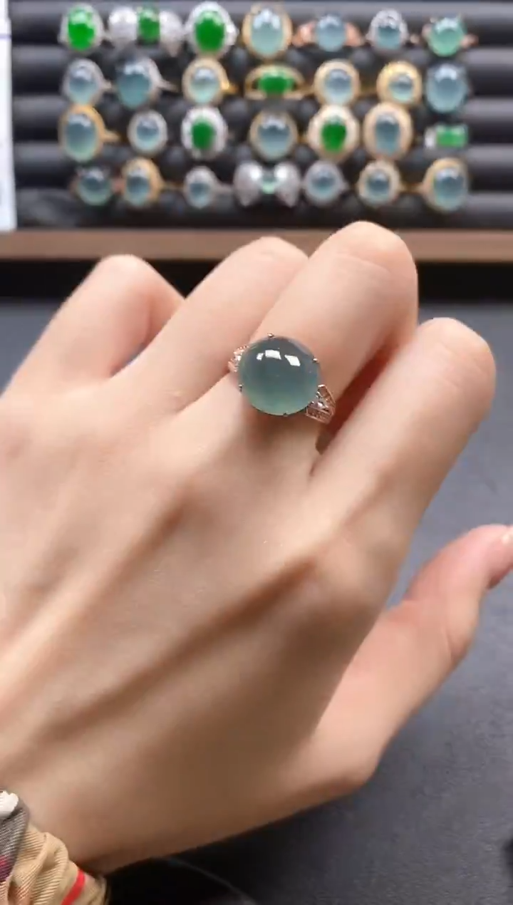 银S925镶嵌戒指翡翠51151