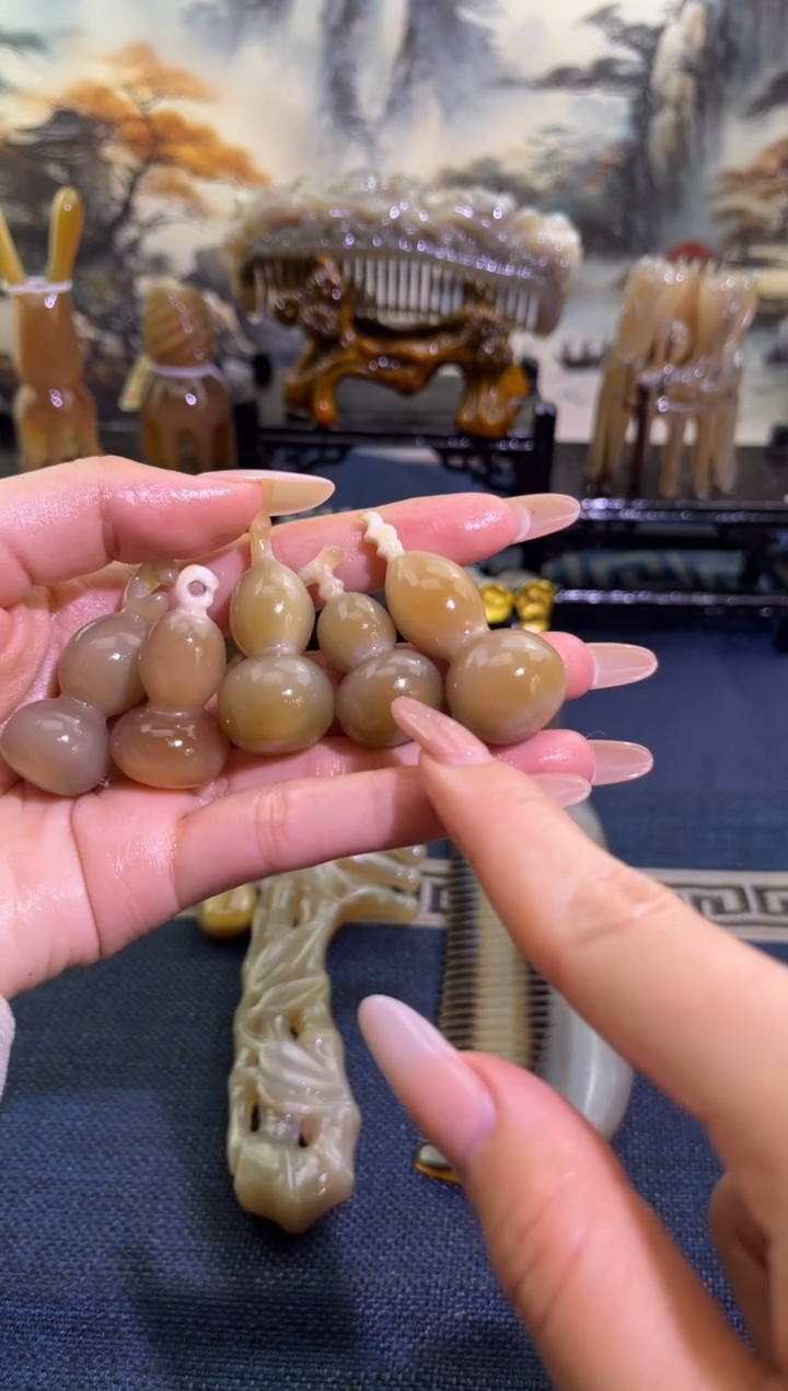 白水牛角五福临门单颗