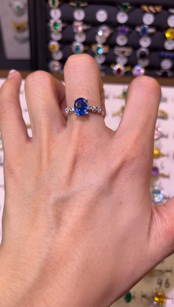 【闪购商品】蓝宝石戒指银S925镶嵌00000