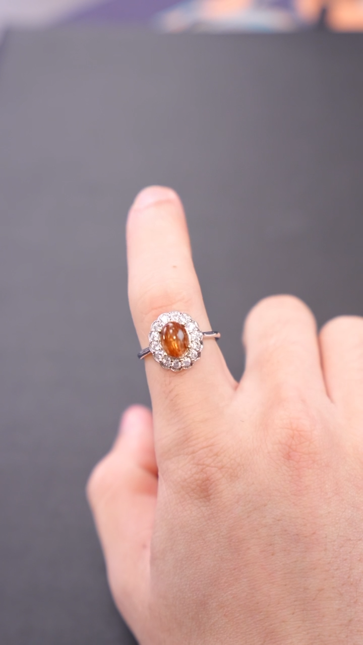 【闪购商品】水晶戒指未镶嵌Q083黑金超七戒指