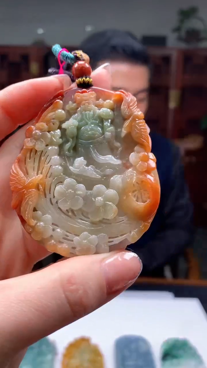 【闪购商品】定制翡翠未镶嵌1015ry-毛货挂件58