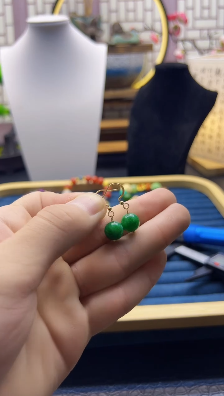 【闪购商品】翡翠耳饰14K金镶嵌E02