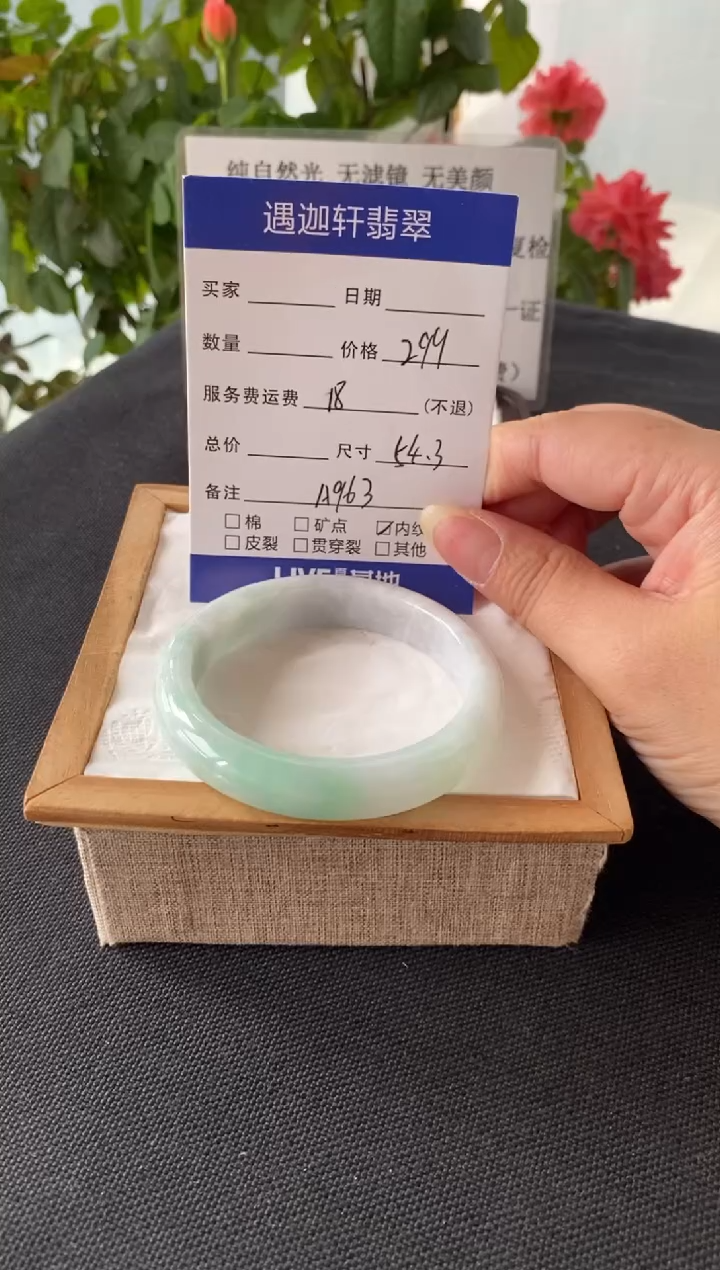 未镶嵌手镯翡翠54.5圈口 A963编码