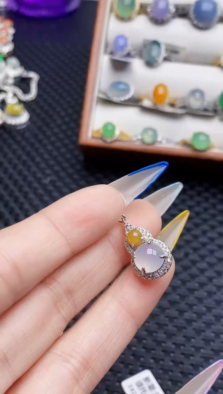 银S925镶嵌戒指翡翠0812