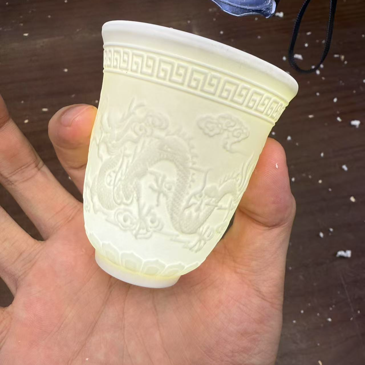 浮雕龙凤影雕主人杯品茗杯（无礼盒）