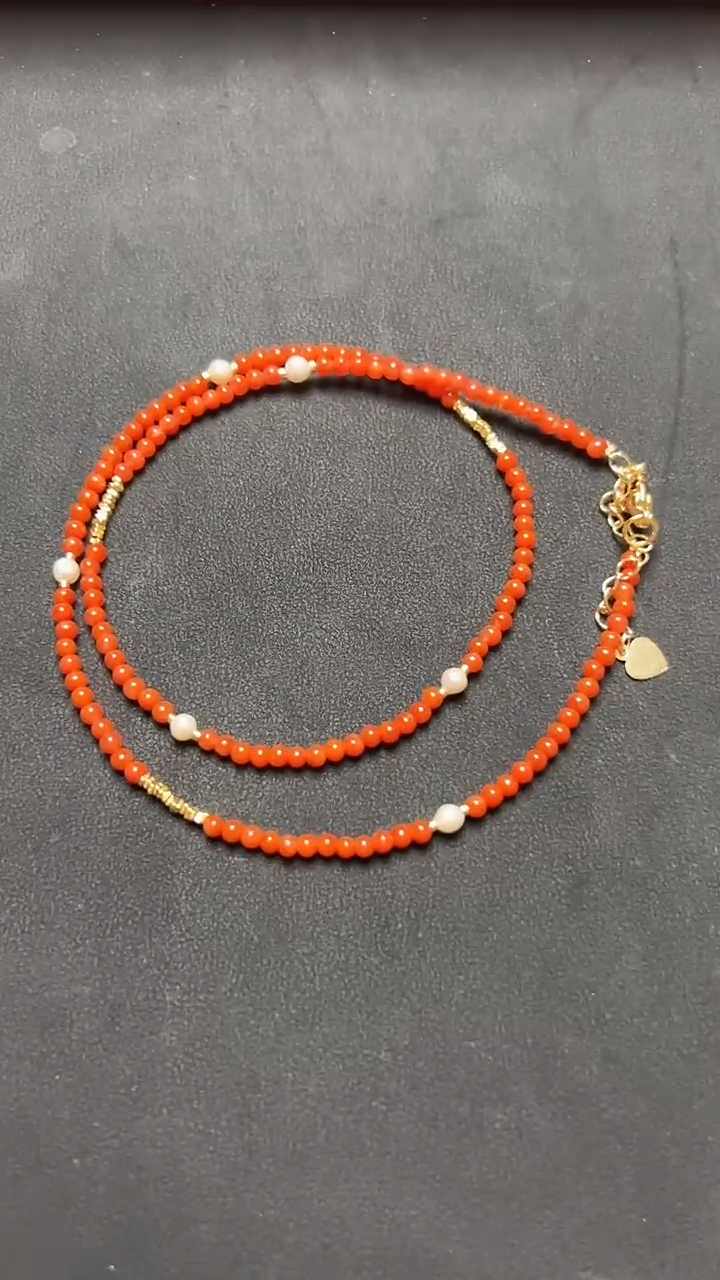 南红玛瑙未镶嵌颈饰锁骨链